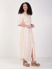 Georgia Dress- Sand Stripe