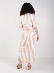 Georgia Dress- Sand Stripe
