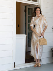 Georgia Dress- Sand Stripe