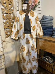 Block Print Pant-Ivory