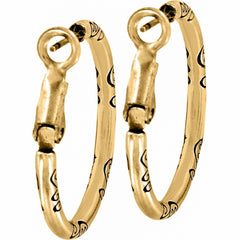GOLD SML HOOP CHARM EARRINGS