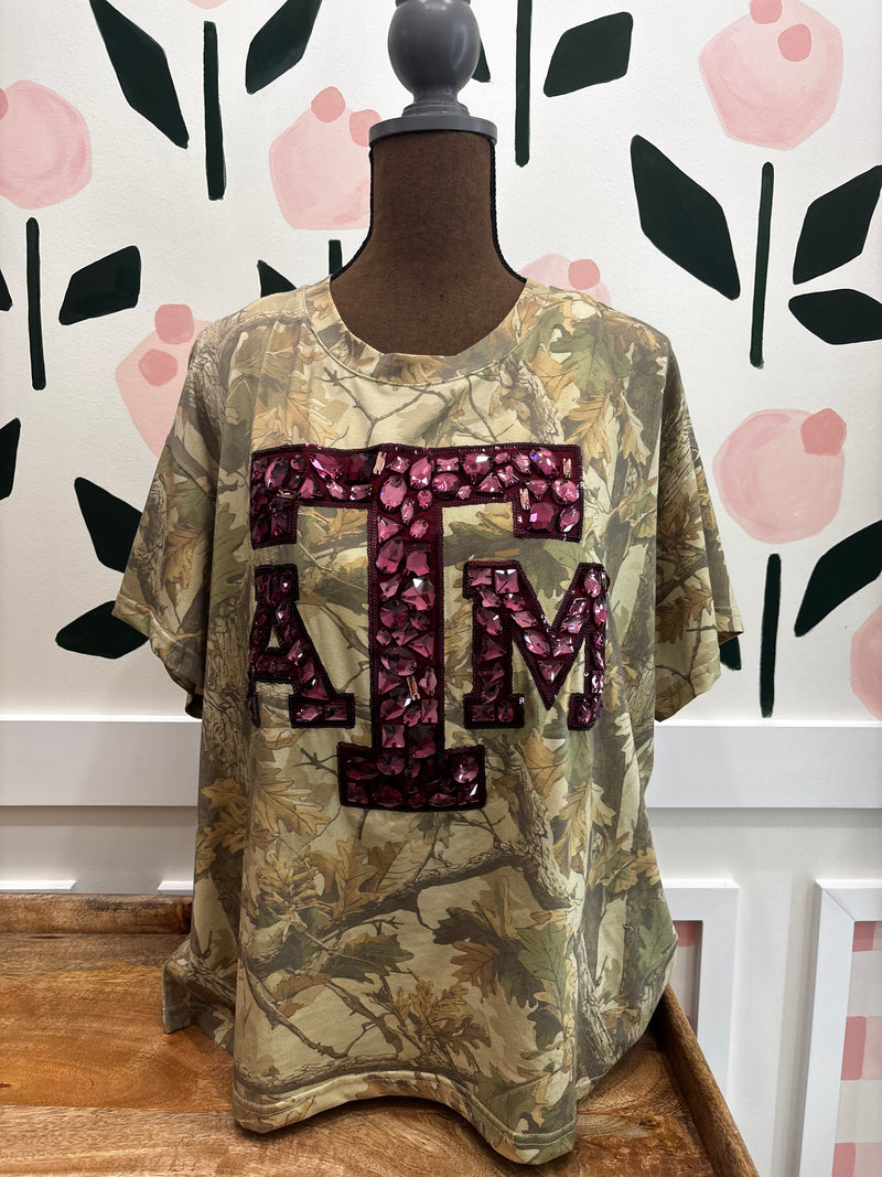 QOS Texas AM camo top