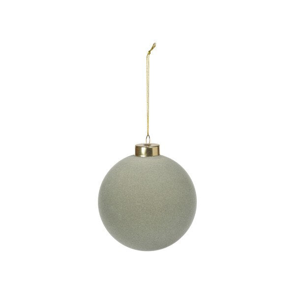 Flocked sage ornament