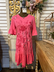 Ruffle sleeve knit dress-Diina