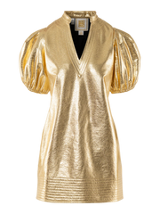 Hampton- Crinkled gold metallic dress