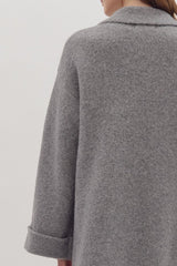 Heather Grey long sweater with front pocket