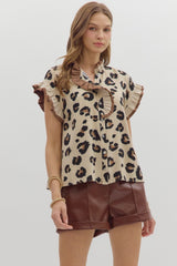 Leopard Print Ruffle Top