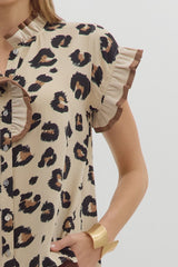 Leopard Print Ruffle Top