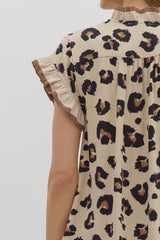 Leopard Print Ruffle Top