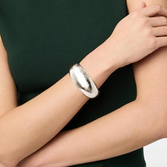 Catalina Statement hinged bangle-Silver