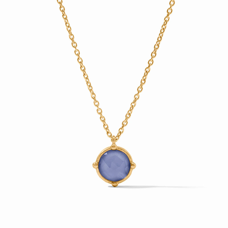 Honeybee solitaire necklace- Iridescent Tanzanite blue