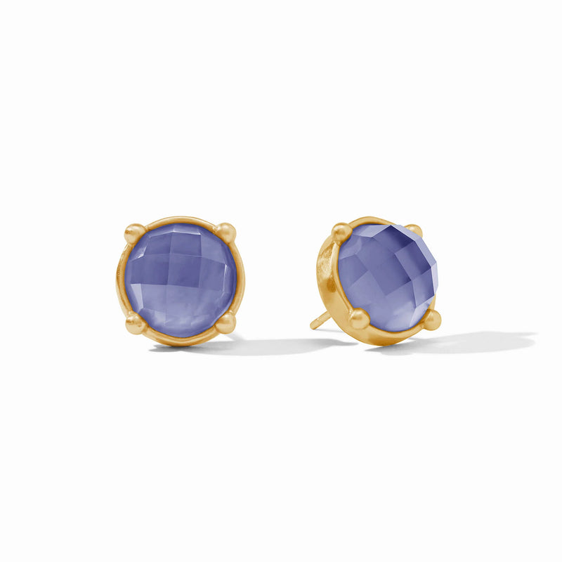 Honey stud- Iridescent tanzanite blue