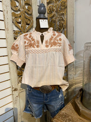 CAMILLA-BLUSH METALLIC STRIP