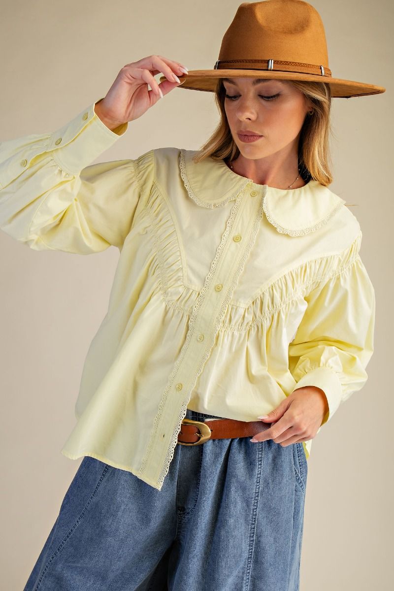 Poplin collar button down