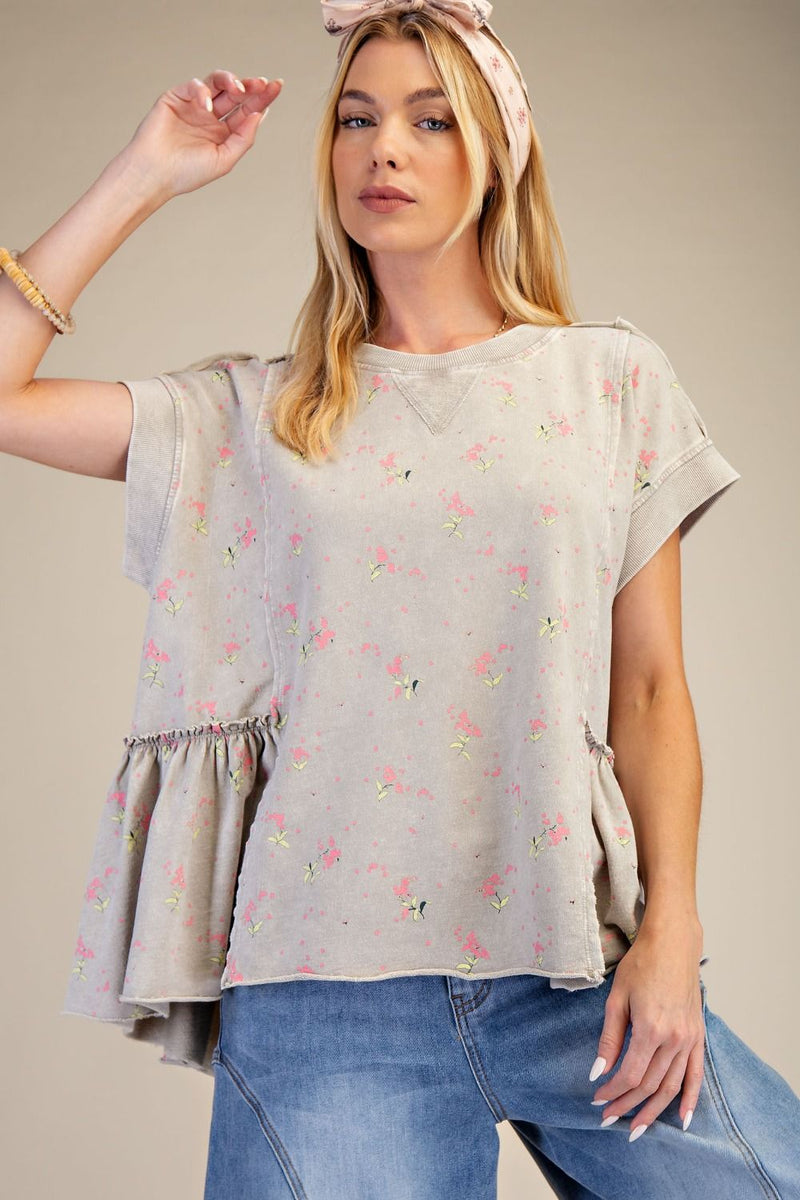 Tiny floral Printed Terry top