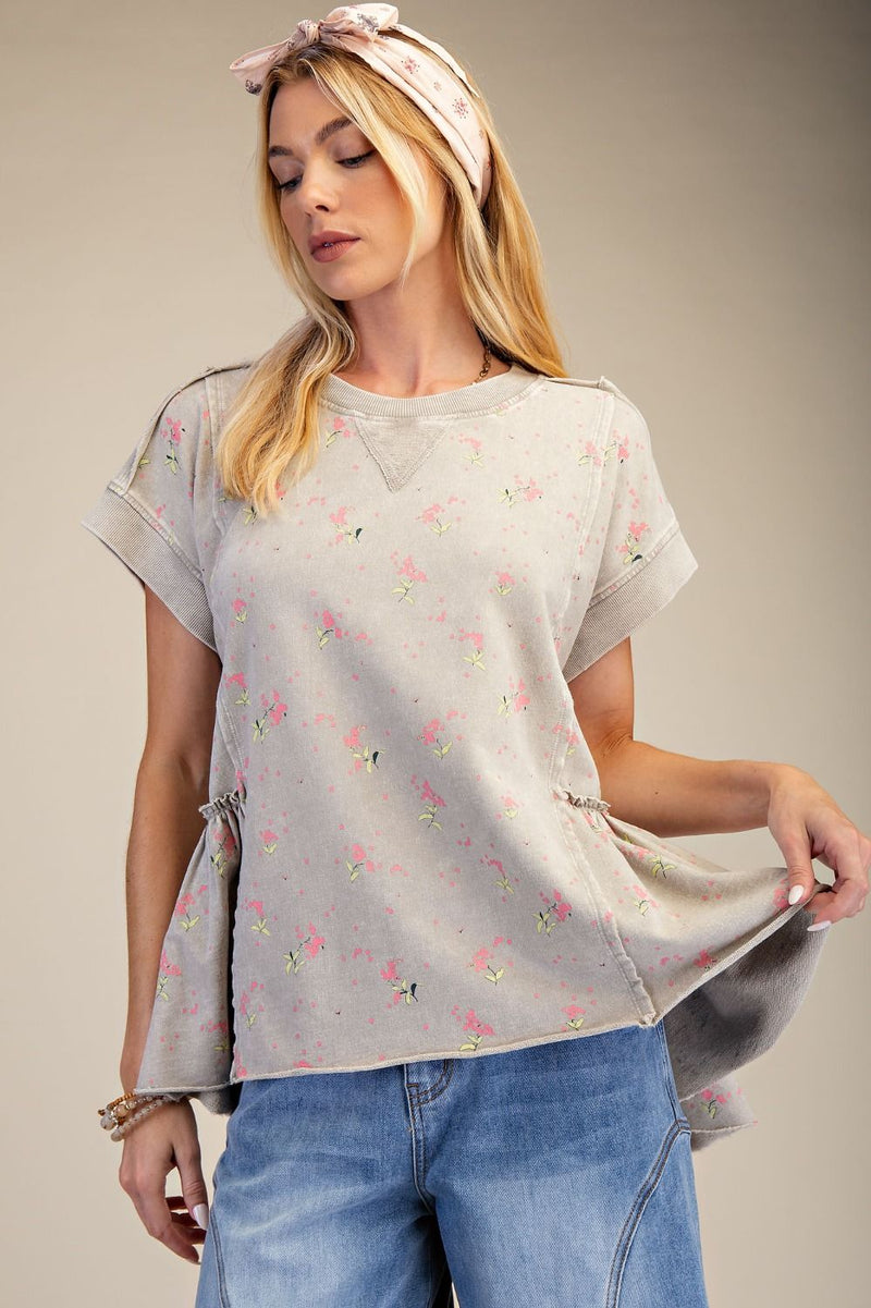 Tiny floral Printed Terry top