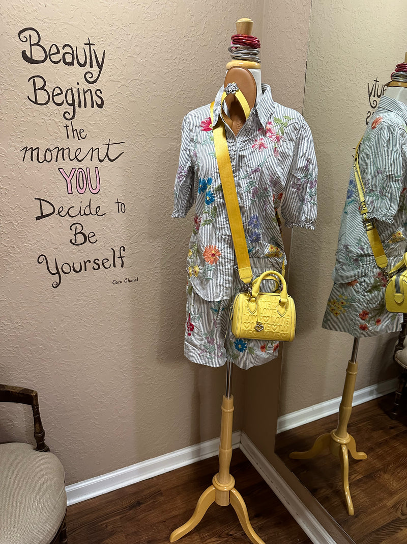 EVANGELINE STRIPE DRAWSTRING SHORT