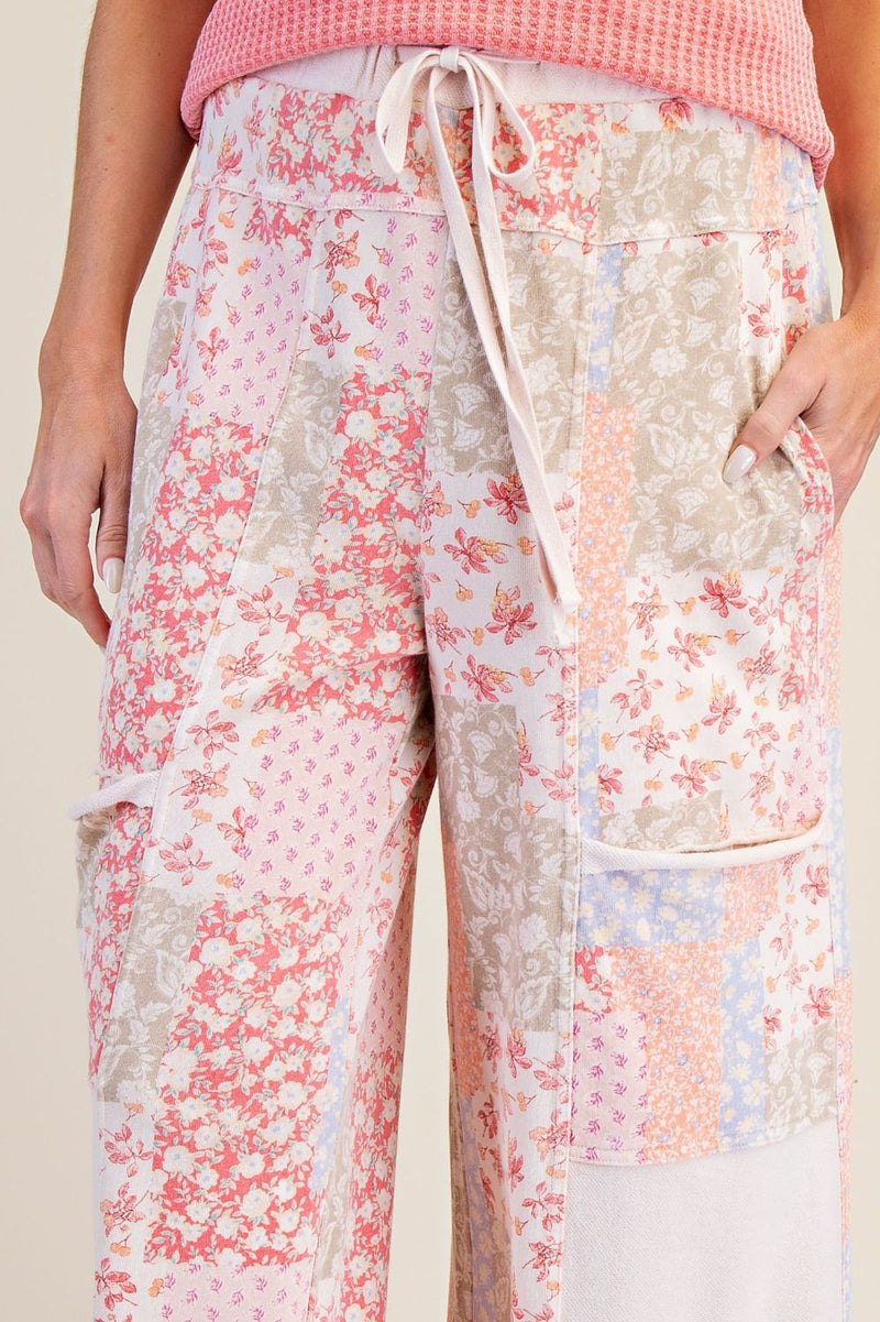 Patchwork floral pant