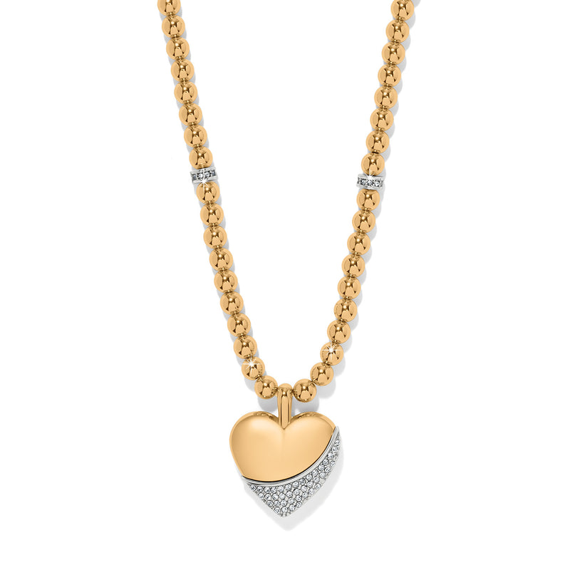 Meridian Wave heart gold necklace