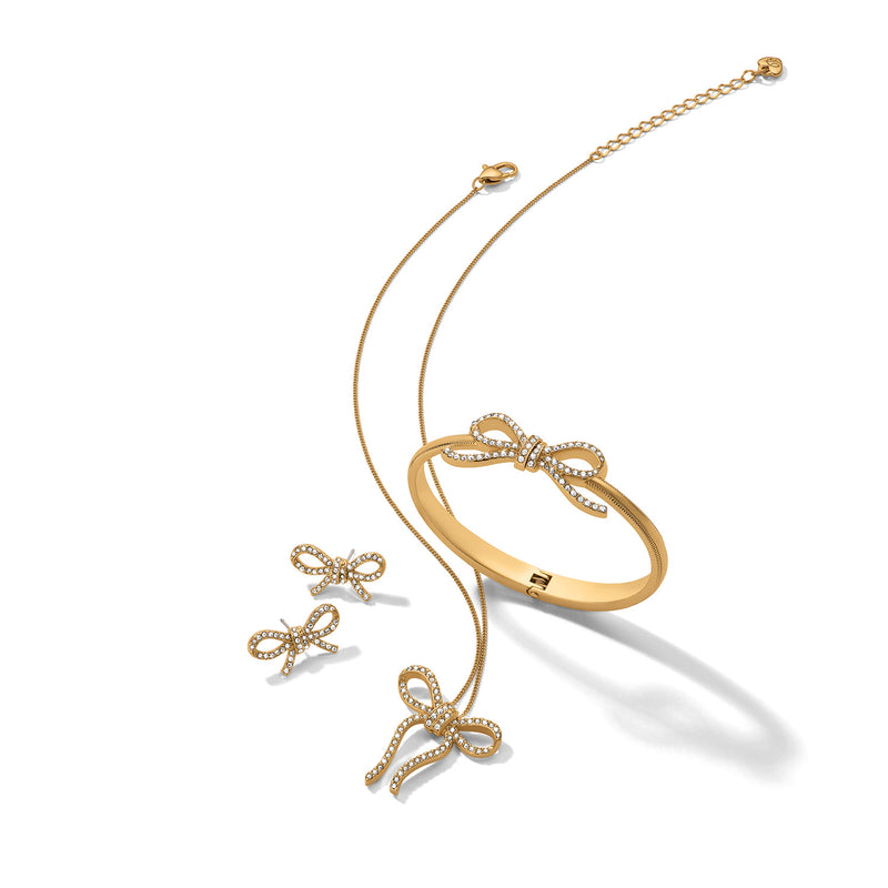 Illumina Gold Bow hinged bangle