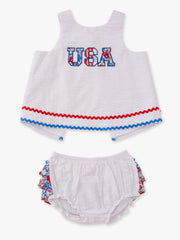 Baby Girls USA Freedom Floral Swing Top and Bloomer Set