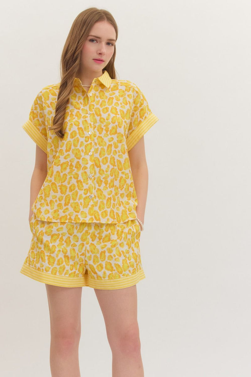 Lemon Leopard short set