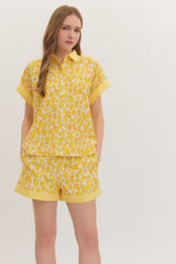 Lemon Leopard short set