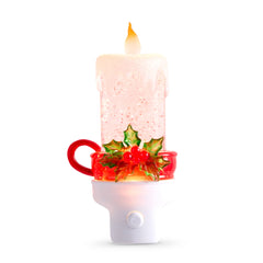Swirling glitter candle night light