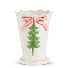 Christmas Vase with bow