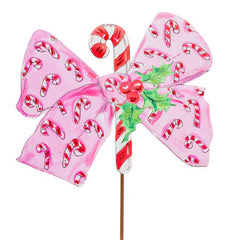 Candy cane bow stake