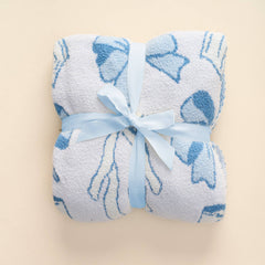 Cozy Dreams Luxe Blanket-Blushing Bows Blue