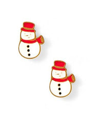 Screwback Stud Earrings - Frosty Snowman