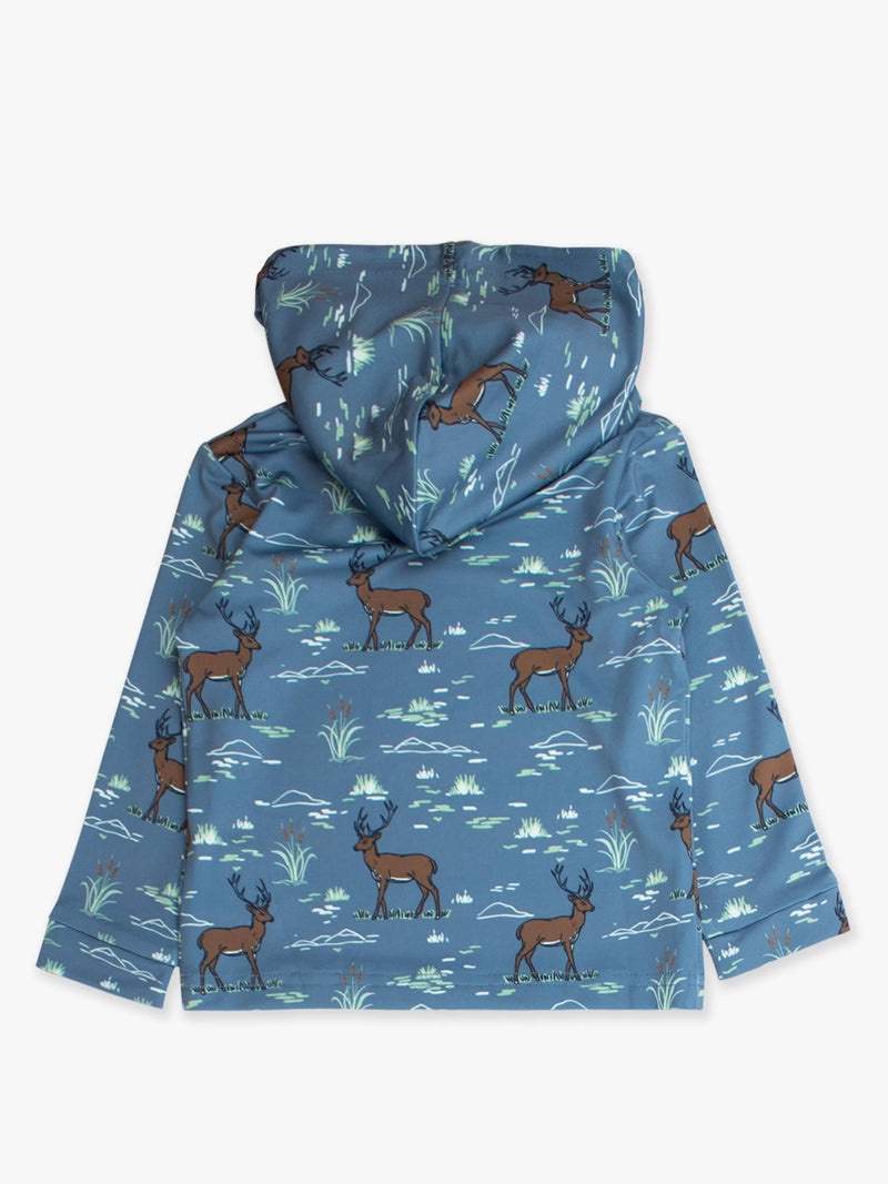 Boys Deer Antler Adventure Performance Hooded Shirt