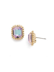 Octavia Scalloped Stud Earrings -Purple