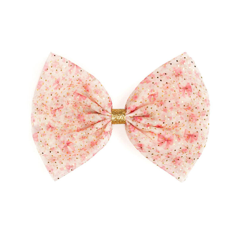 Ditsy Floral Tulle Bow Clip - Hair Bows