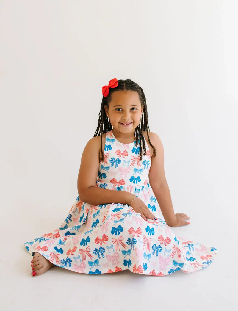 Sofia Dress in Patriotic Bows