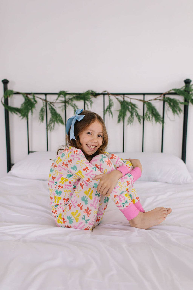 2 piece Bamboo Pajama in Holiday Bows