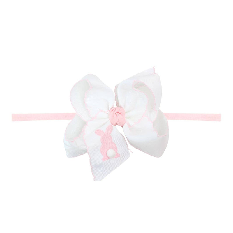 1/4" Pantyhose Headband w/ Embroidery Easter Bow