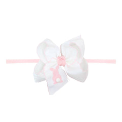 1/4" Pantyhose Headband w/ Embroidery Easter Bow