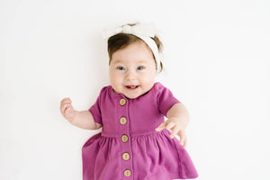 Solid Button Dress