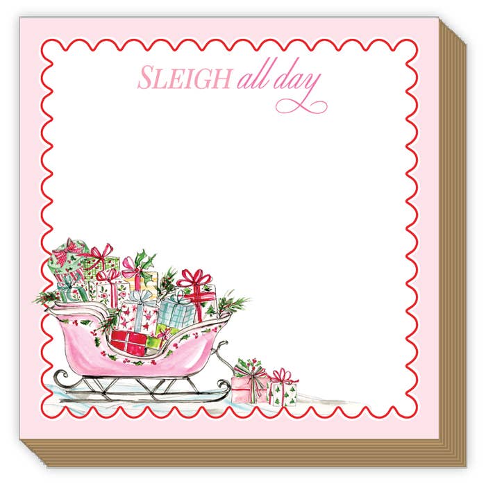 Sleigh All Day Pink Sleigh Full Presents Mini Luxe Notepad