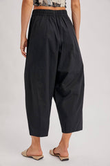 PAPERBAG-STYLE DRAWSTRING BARREL PANTS
