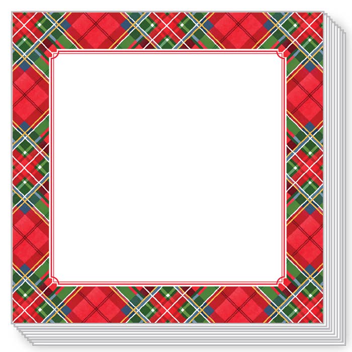 Classic Holiday Tartan Plaid Border Block Notepad