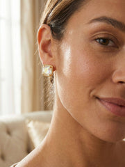 Izzy Decorated Stud Earrings - White