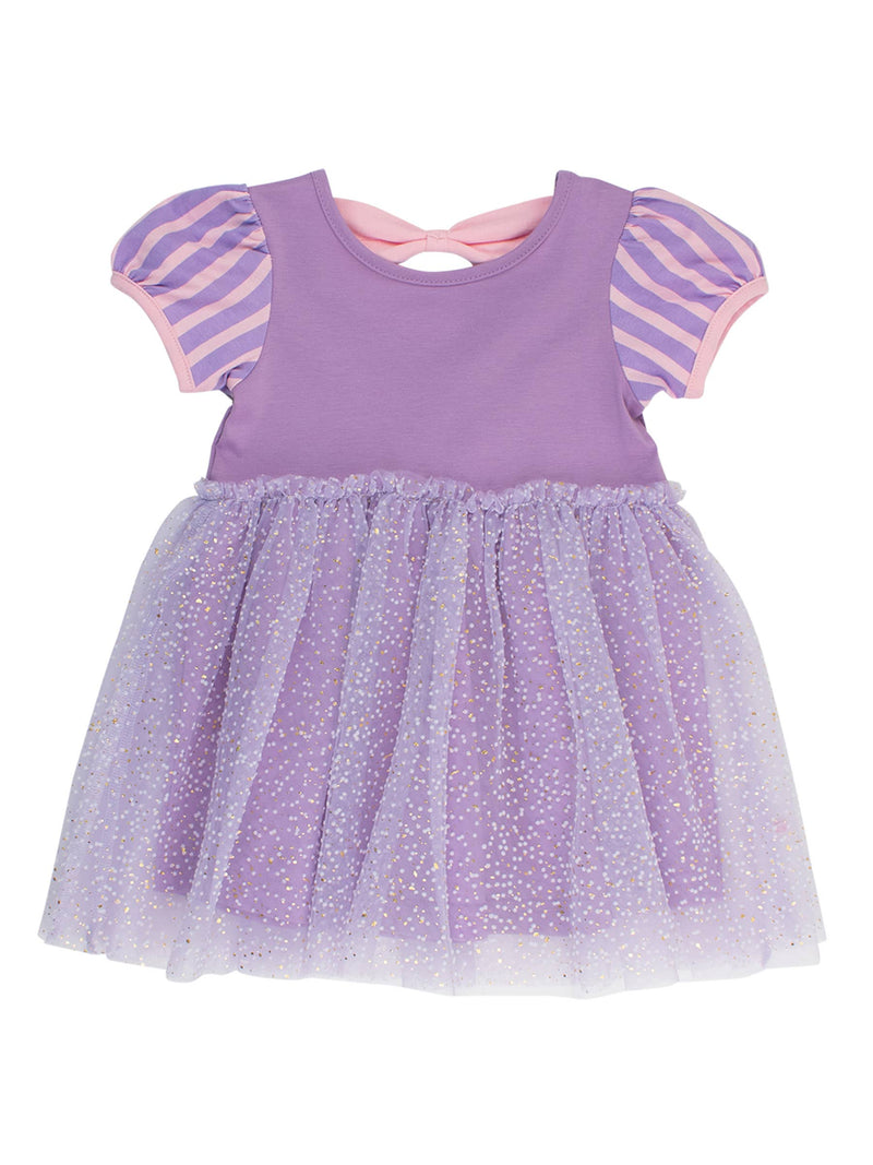 Girls Tower Princess Short Sleeve Princess Bow Twirl Dress