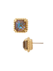 Izzy Decorated Stud Earrings - Brown