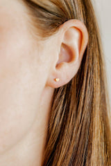 Screwback Stud Earrings - Micro Tessa Heart Gold