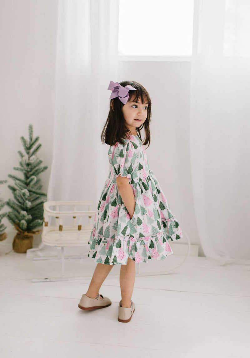 Aura Poplin Dress in Christmas Tree