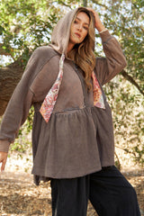 Mineral Washed Slouchy Lounge Zip Up Jacket