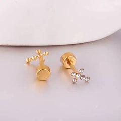 Screwback Stud Earrings - Clara Cross